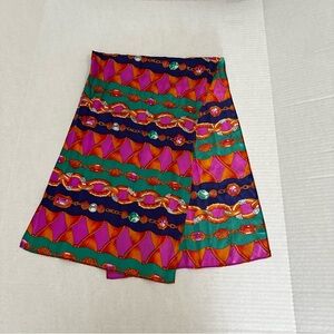 Vintage St. John Vibrant‎ Multicolor Harlequin Silk Scarf